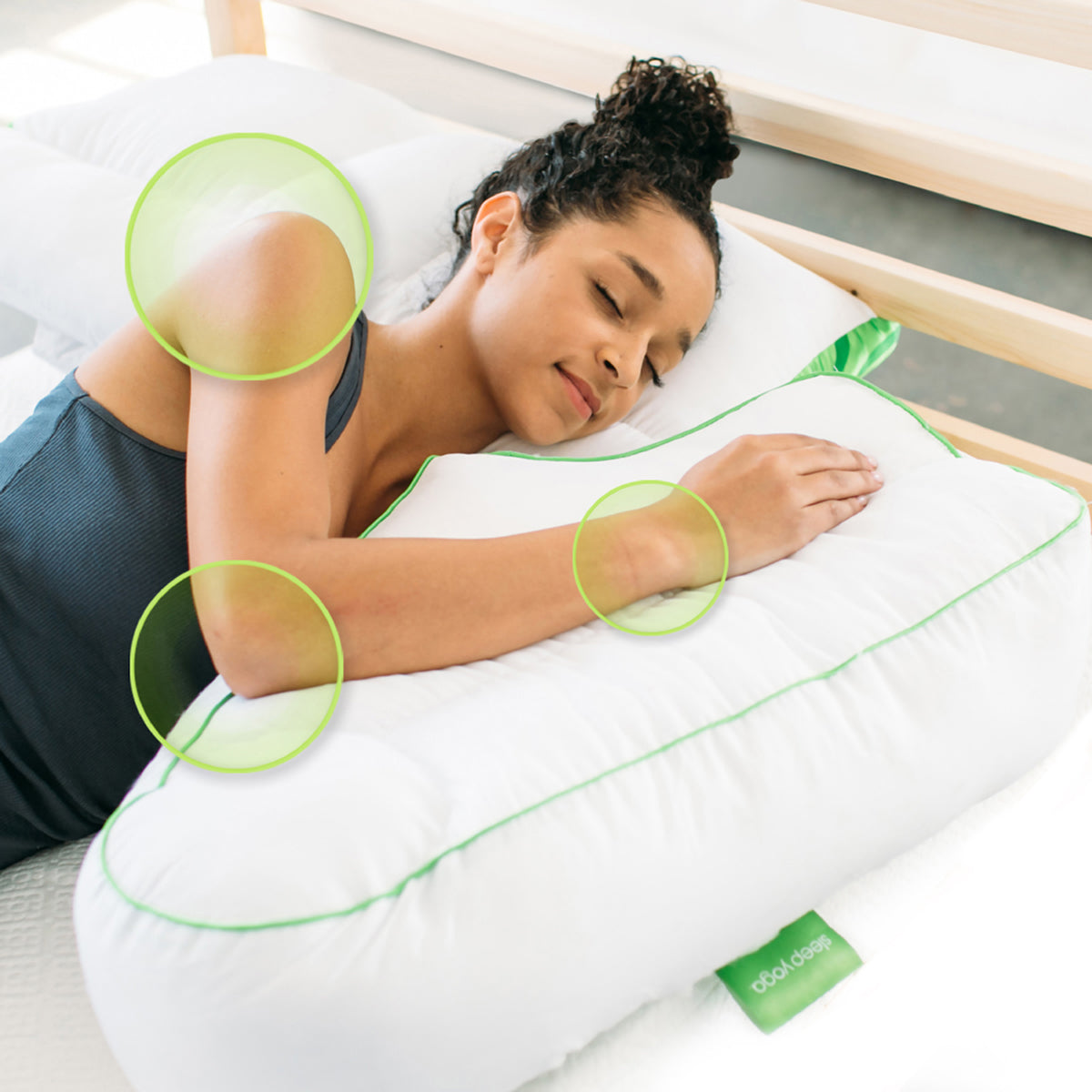  Sleep Yoga Leg Back Side Sleepers, Ergonomically Designed Down  Alternative Pillow for Knee Support, Hypoallergenic & Washable, 26 x 13 x  3/One Size, White : Sports & Outdoors